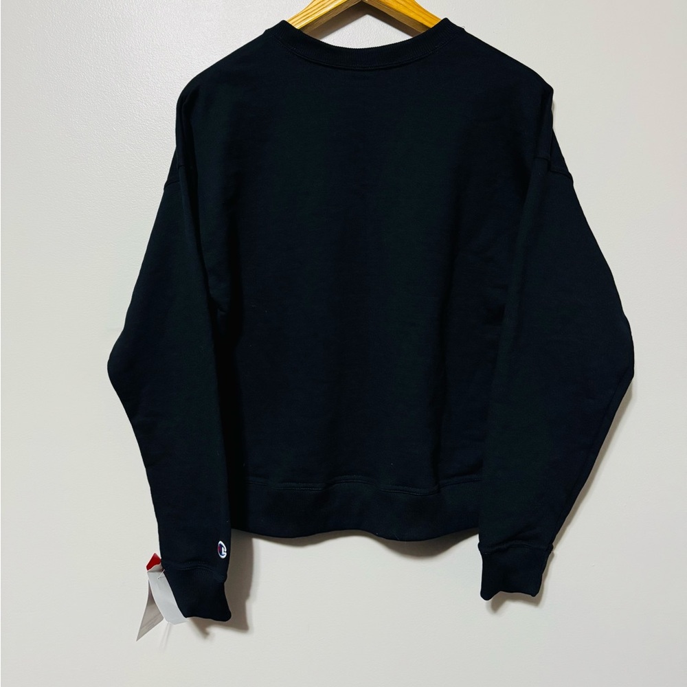 Champion Women’s Black Gold Stars Logo Crewneck Sweatshirt Small NWT - Picture 3 of 8